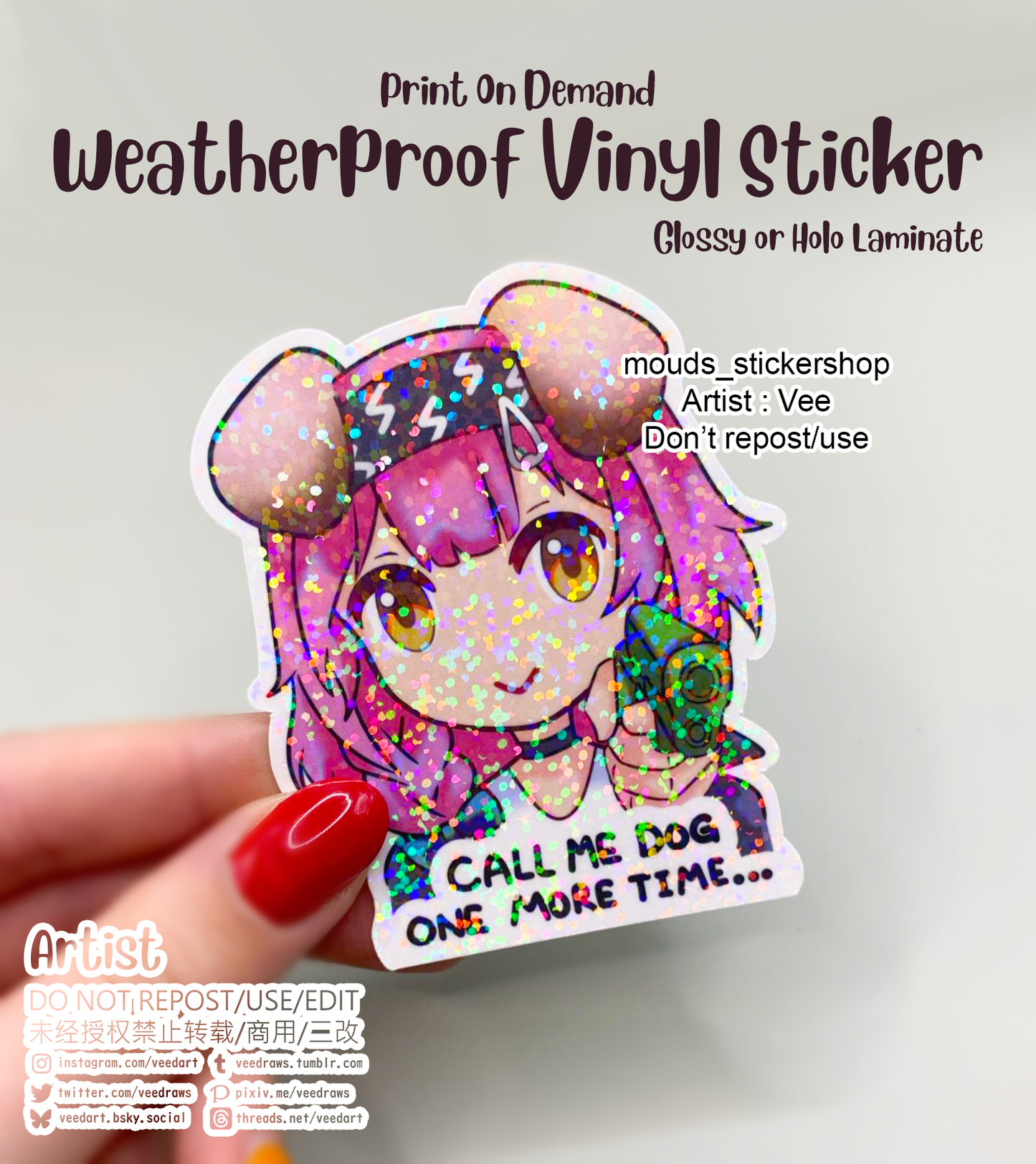 POD Weatherproof Die Cut Stickers