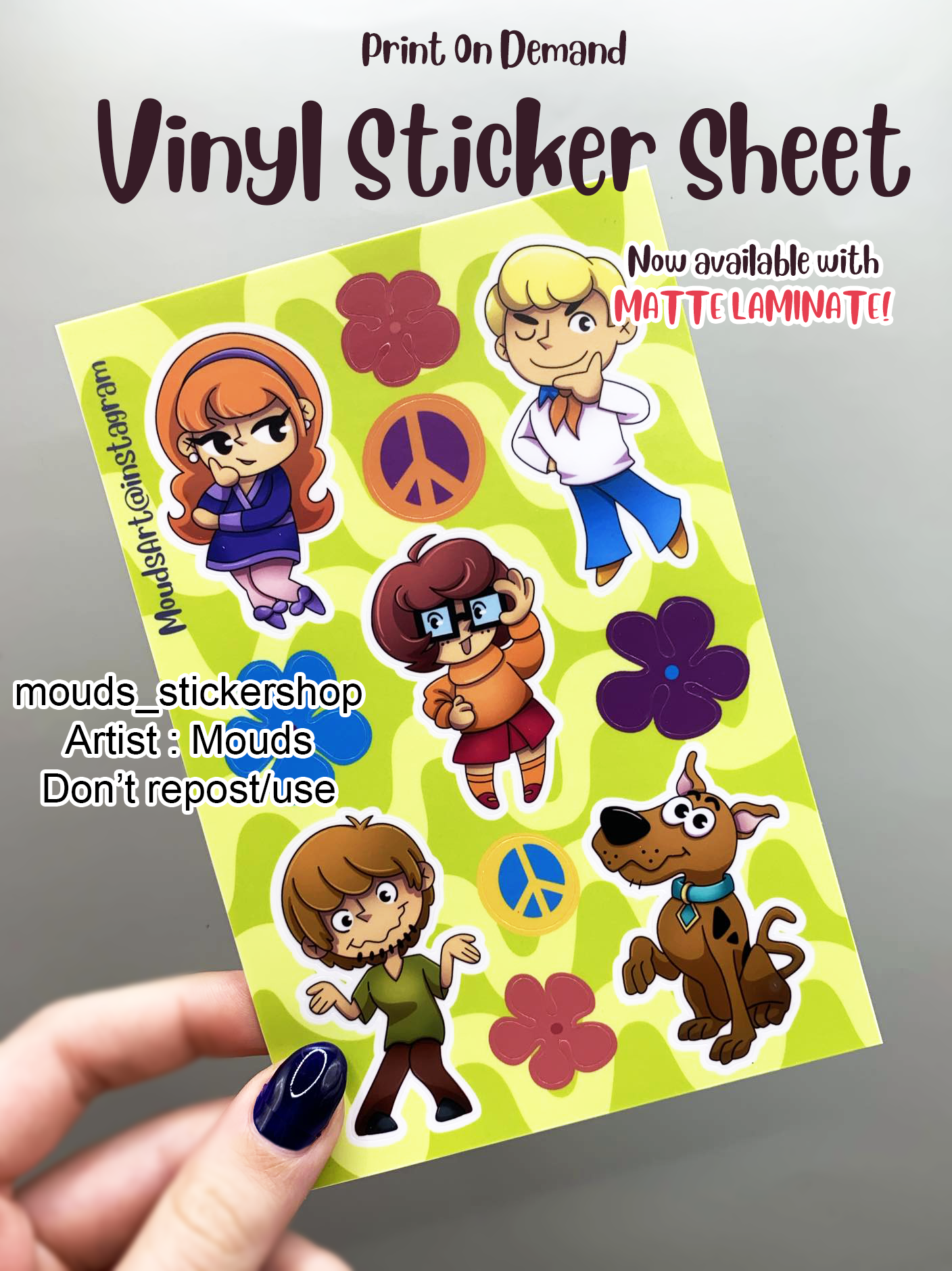 POD Weatherproof Vinyl Sticker Sheet