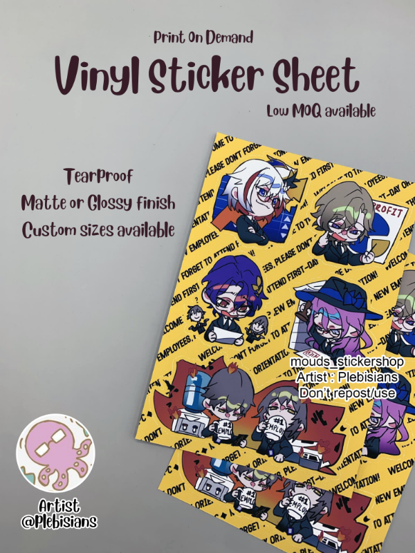 POD Vinyl Sticker Sheet