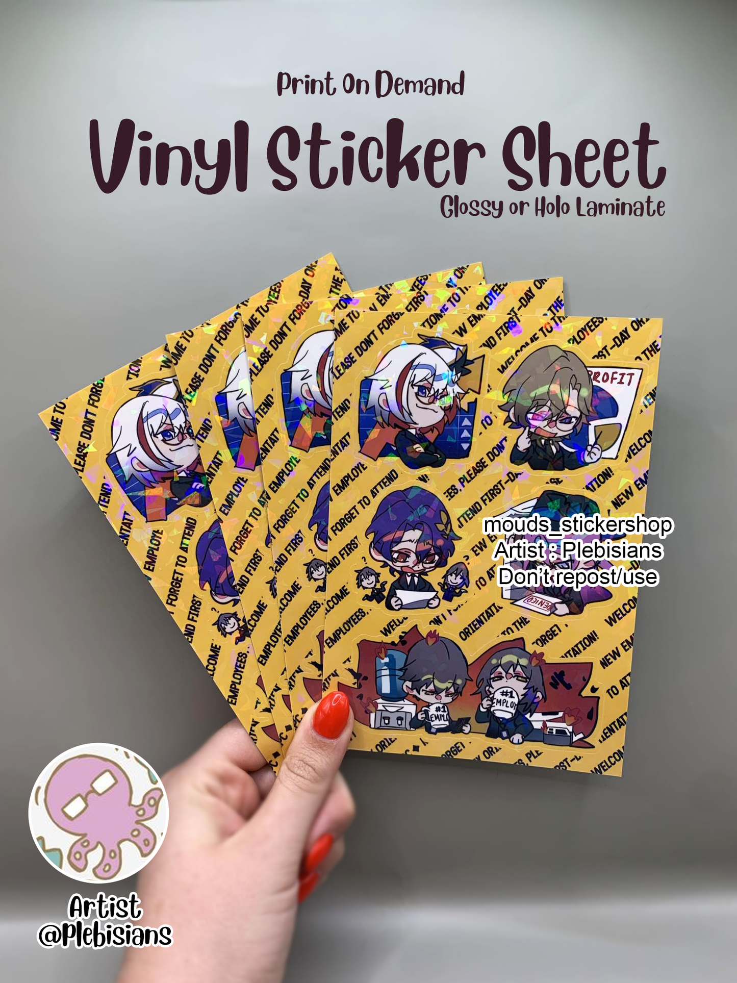 POD Weatherproof Vinyl Sticker Sheet