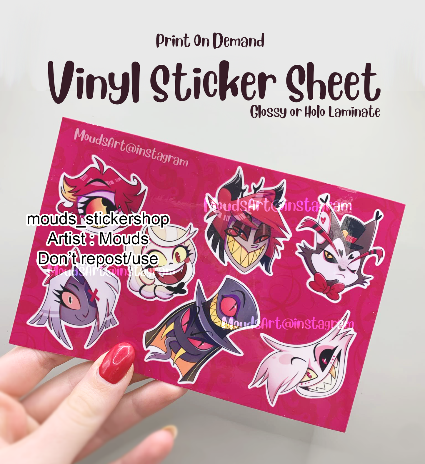 POD Weatherproof Vinyl Sticker Sheet