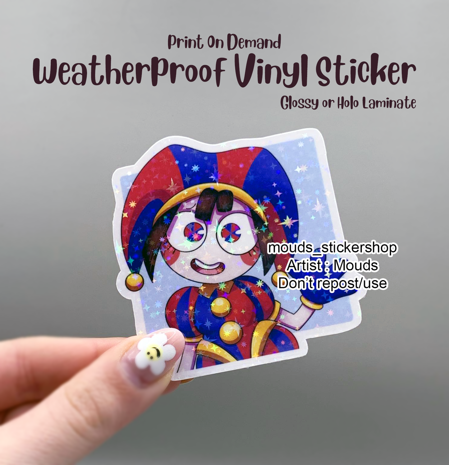 3" POD Weatherproof Die Cut Stickers - 6 pcs